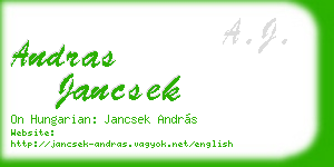 andras jancsek business card